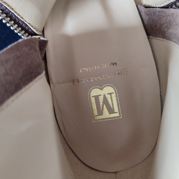 Burno Magli Tan Sude Leather Ankle heel Boots Double Zipper Size 41- 10 - Picture 5 of 8